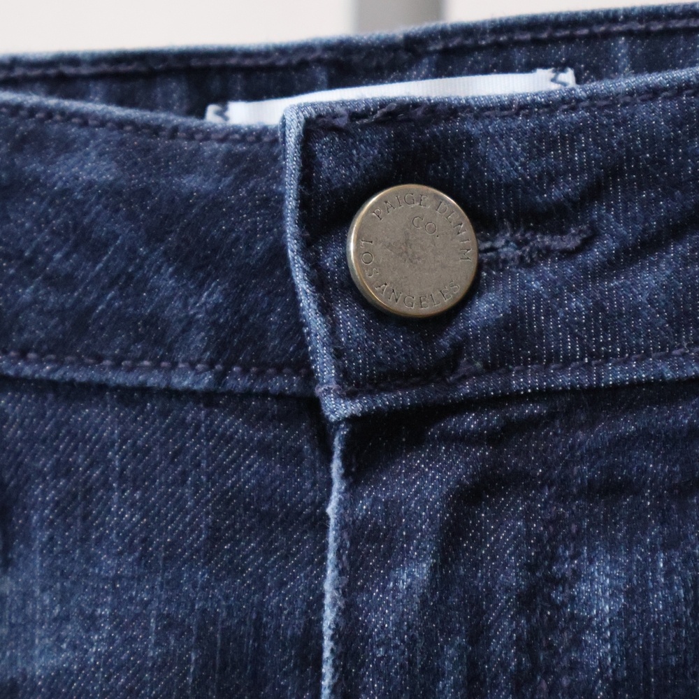 PAIGE Kylie Crop Dark Blue Straight Leg Jeans - Picture 6 of 8